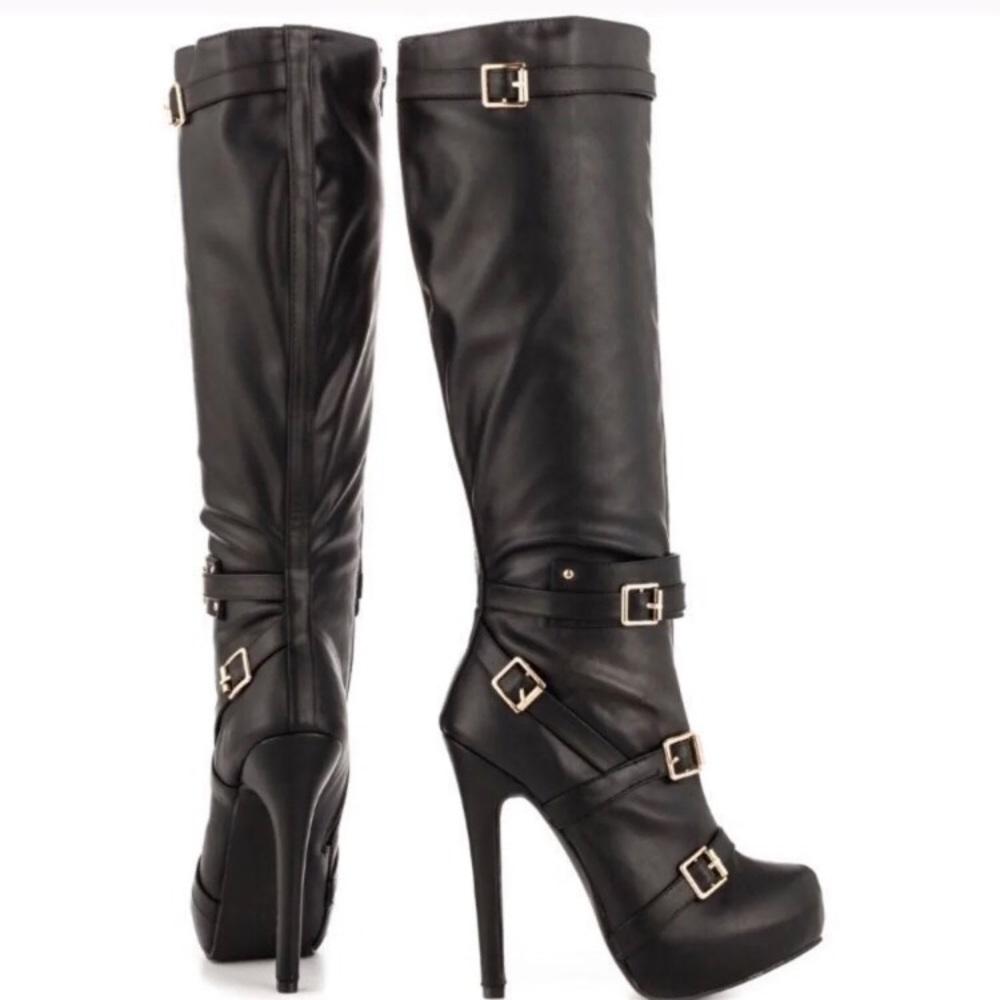 Black heeled boots JustFab Zerone